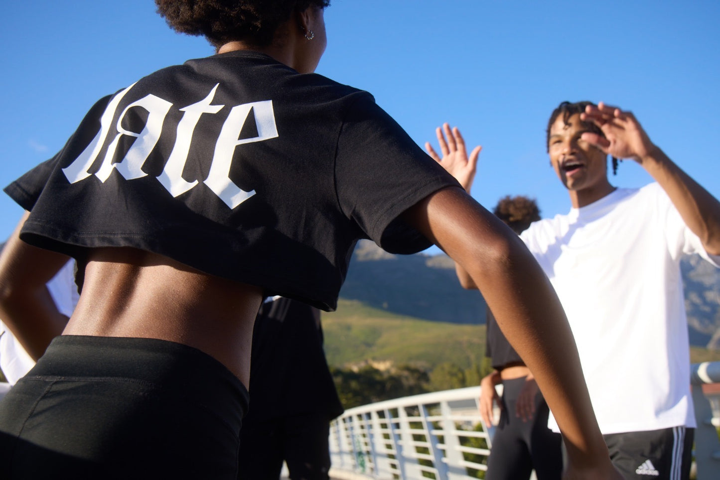 "Late" Black Crop - Cotton Tee